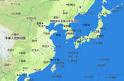 日本と中国の地図